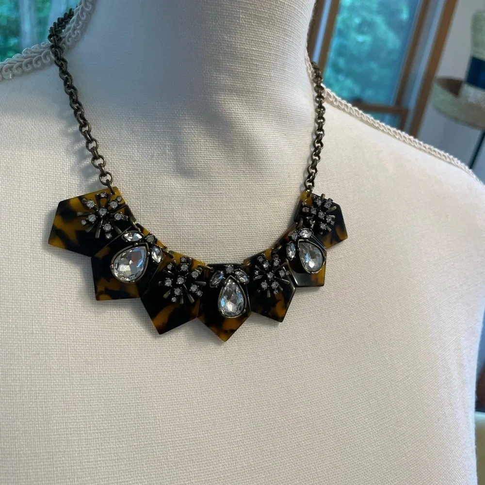 LOFT Tortious and Rhinestone Statement Necklace